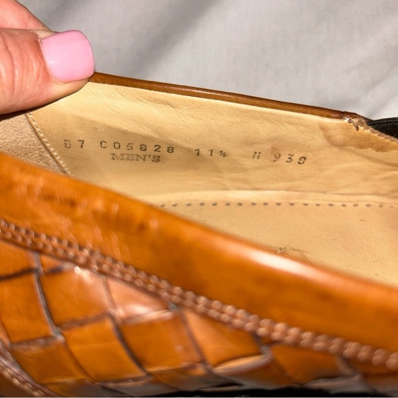 Bragano Italy Brown Leather Woven Loafers - Picture 6 of 13